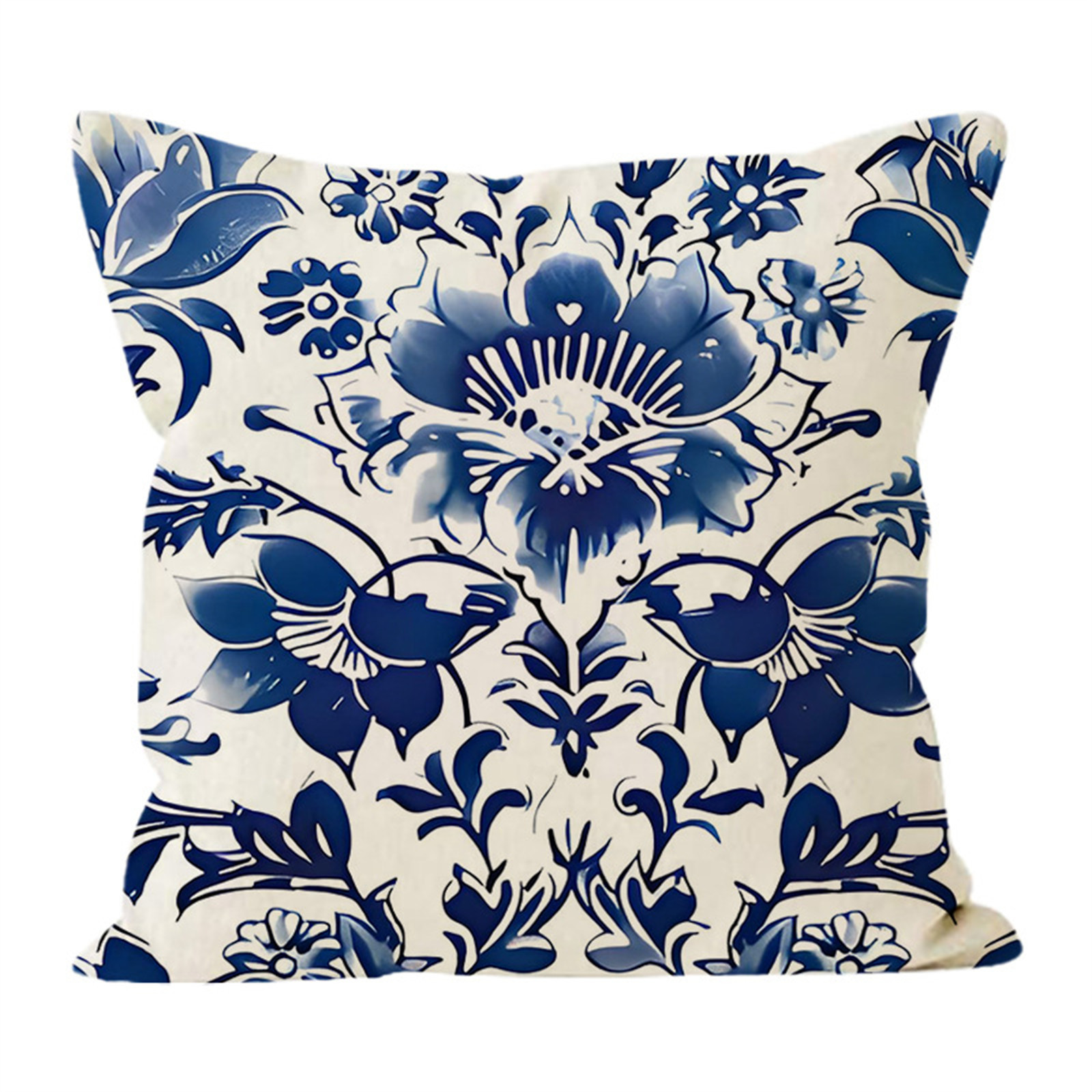 thumbnail image 3 of Cojín De Lino Azul Y Blanco Para Salón Y Dormitorio. Funda De Cojín Decorativa Con Diseño Clásico., 3 of 3